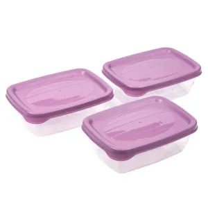 Set Recipiente Alimente 300ml Lila, 3 Bucăți, Potrivite pentru Mașina de Spălat