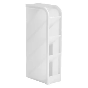 Suport pixuri transparent din plastic, 4 compartimente, 9x4.5x20.5 cm