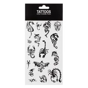Tatuaje autocolante cu dragoni și scorpioni, set de 16 bucăți