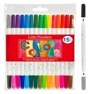 Set Carioci cu 2 Vârfuri, 30 de Culori, Lavabile, 15 Bucăți