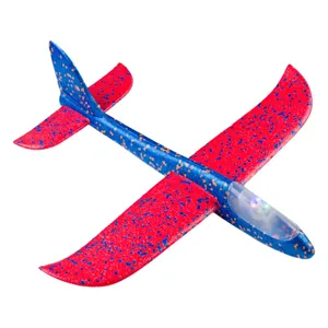 Avion din spumă cu LED, Roșu și Albastru, 46x49cm