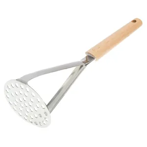 Presa de piure din metal cu maner din lemn, 27 cm