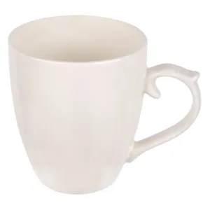 Cană porțelan albă 225ml cu model pe mâner