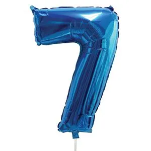 Balon folie petrecere forma număr 7 metalizat albastru