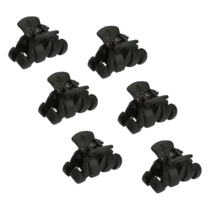 Set de 6 Clame Par Negre Mate Zigzag pentru Femei