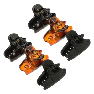Clame de păr, Set 6 buc, 3 cm, Negru Mat și Maro