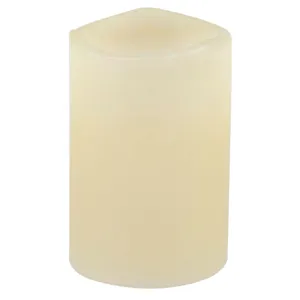 Lumânare decorativă LED cu baterie ecru și flacără albă caldă