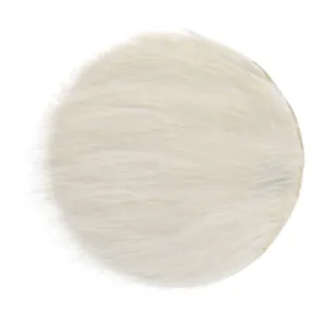 Pernă rotundă pentru scaun din imitație de blană, Ecru, 34 cm