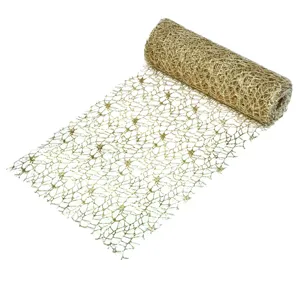 Tesatură Decorativă Plasă Glitter Culoare Bej 5m x 24cm
