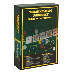 Set Poker Texas Hold'em cu 200 jetoane și suprafață de joc din pânză de pasla