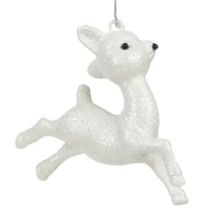 Ornament de Crăciun Cerb Alb Irizat pentru Brad