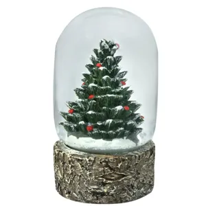 Glob Decorativ de Crăciun Brad din Sticlă și Plastic