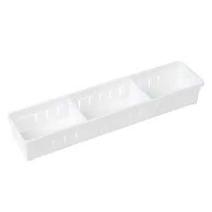 Organizator de sertare din plastic cu 2 compartimente, alb
