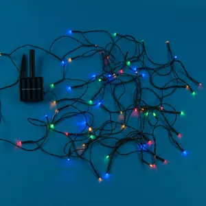 Instalație Lumini Solare LED Multicolor cu Cablu Verde, 10.3m