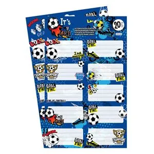 Etichete Autocolante pentru Caiete, Model Fotbal, 20 bucati