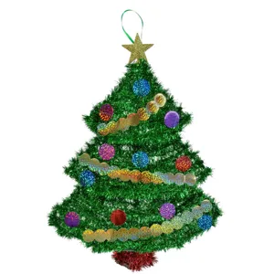 Brad Decorativ 3D Tinsel Verde pentru Decorațiune de Perete