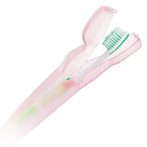 Cutie pentru periuță de dinți de voiaj roz 20.5 cm