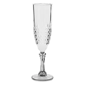 Pahar transparent pentru șampanie cu model reliefat 230ml