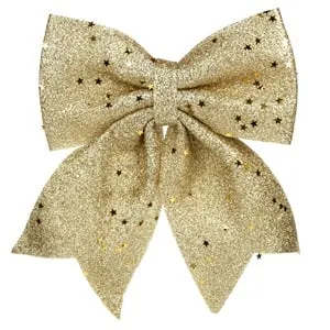 Funda Decorativa de Crăciun Aurie cu Glitter și Paiete Stele