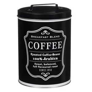 Cutie metalică pentru cafea, 1.4L, 10.6x15cm, neagră