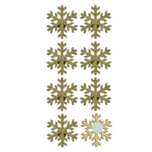 Set Autocolante Decorative de Crăciun din Lemn Bej 3cm