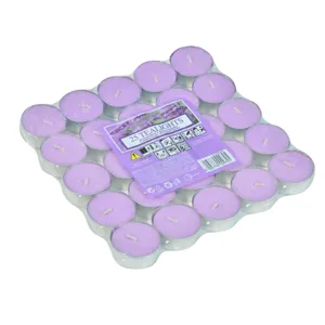 Lumanari tip pastila mov cu aroma de lavanda, 25 buc, Ø3.5x1.5cm