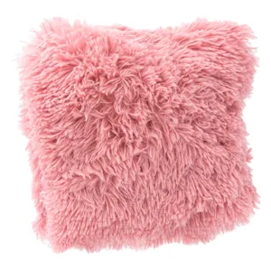 Pernă Decorativă Shaggy Imitatie Blană Roz 25x25cm