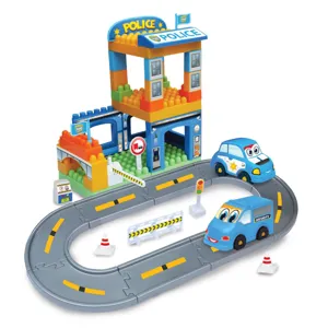 Set de Construcție Stație de Poliție, 48 piese, Plastic, Albastru