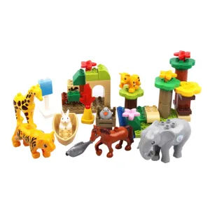 Set Cuburi de Construcție Grădina Zoologică cu Figurine și Sunet, 51 piese, Multicolor