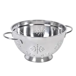 Strecurătoare metalică cu mânere, 26 cm, Argintiu