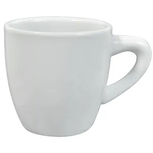 Cească rotundă din portelan alb cu maner robust