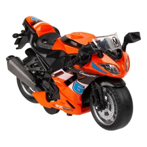 Motocicletă de curse 1:14 cu sunet și lumini portocalie