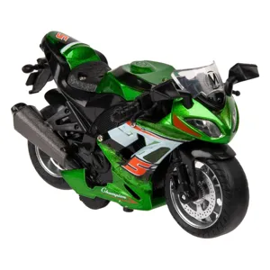 Motociclet de Curse Verde 1:14 cu Sunet și Lumini