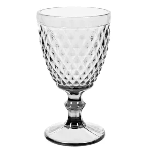 Pahar din sticlă transparentă cu model diamantat, 270 ml