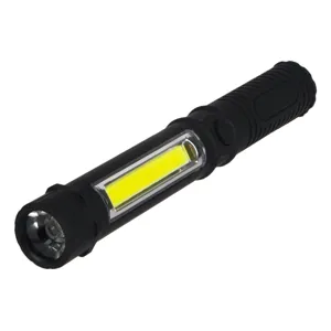 Lanternă LED COB 5W din ABS, cu magnet și clemă, 16.5 cm