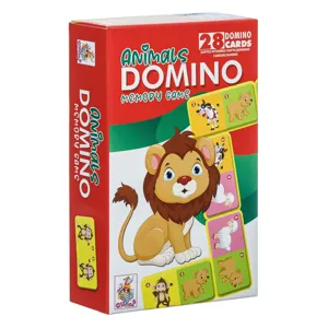 Joc de Domino cu Animale, 28 Piese din Carton
