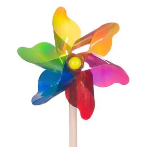 Moriscă de vânt colorată cu bețișor din lemn, 30cm