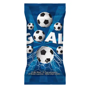 Servetele umede cu model fotbal, infuzate cu Aloe Vera și Vitamina E