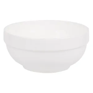 Bol rotund din portelan 1.2L alb pentru servire și masă