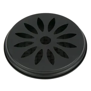 Suport metalic pentru spirala anti tantari, Negru cu model floare, Ø15x2cm