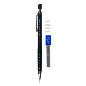 Creion mecanic cu mine 0.5mm și radiere, negru