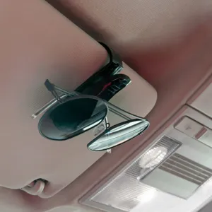 Suport cu Clips pentru Ochelari, pentru Parasolar Auto, Negru, Plastic