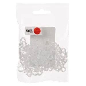 Carlige pentru perdea de plastic transparentă set de 50 bucăți