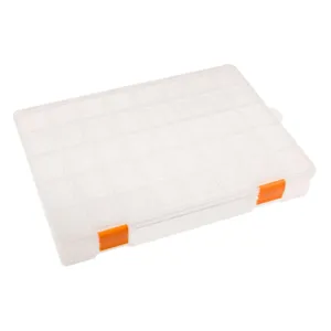 Cutie organizator cu 40 de compartimente, 38x28.5x5.5 cm, transparenta