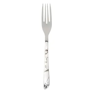 Furculiță mare din oțel inoxidabil cu mâner marmorat, 21.5 cm