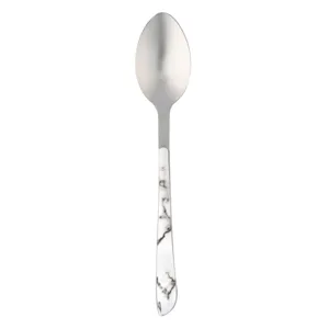 Lingură mare din otel inoxidabil cu maner marble, 21.5 cm