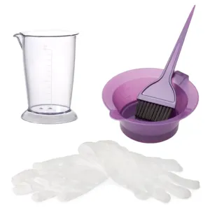 Set accesoriu pentru vopsirea părului, bol, pensulă, dozator și mănuși