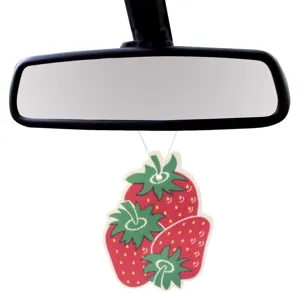 Odorizant auto cu aromă de căpșuni, formă de căpșună pentru oglinda retrovizoare