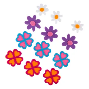 Set flori din pâsle autocolante multicolore 12 buc