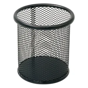 Suport Pixuri Negru din Sârmă Metalică Ø8x10cm pentru Birou